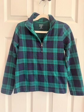 Crown Green and Navy Plaid Zip Pullover